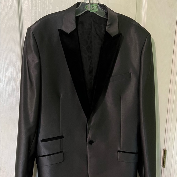 Express Suits & Blazers Sliver Express Tuxedo Jacket 42 Slim Fit Worn Twice The Lapel Is